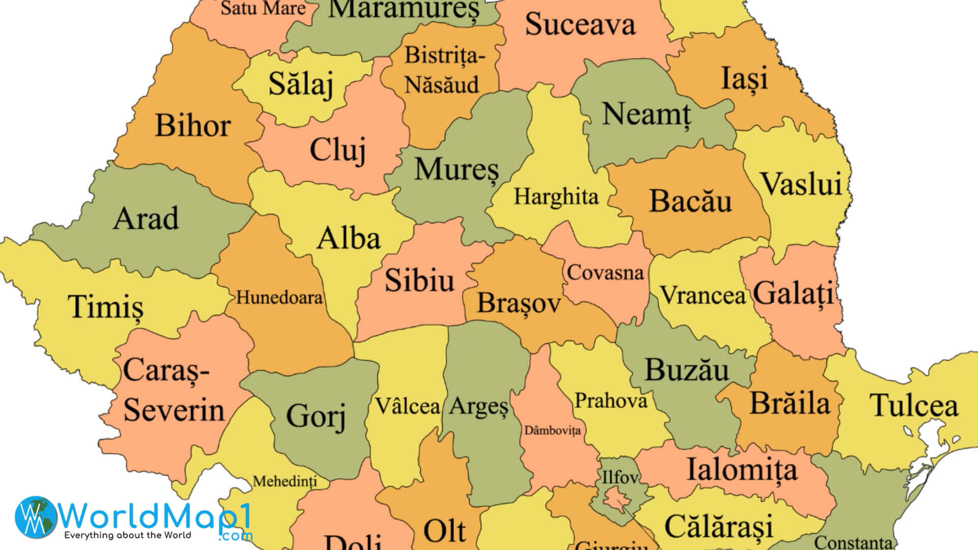 Romania Regional Map